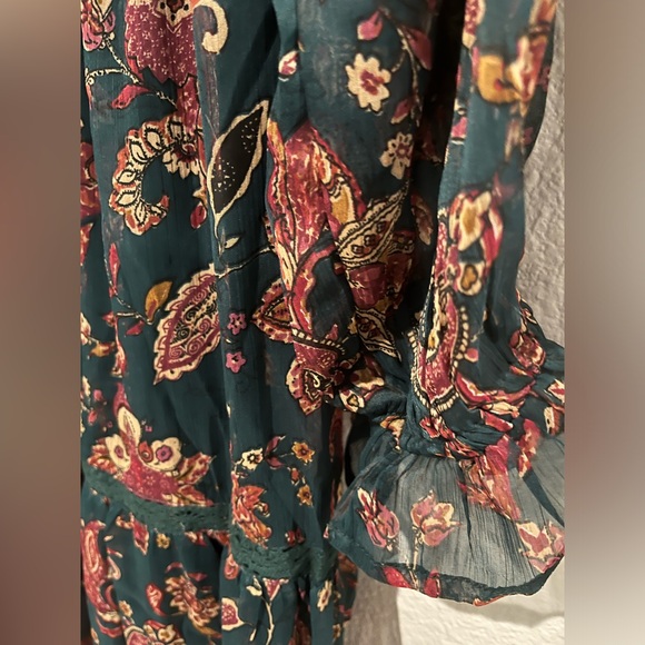 RUN THE WORLD PINE PAISLEY EMPIRE WAIST MIDI DRESS - Picture 11 of 13